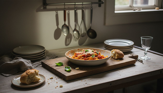 Photographer setting backdrop for food shoot