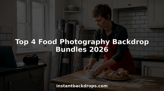 Food photographer prepping table with backdrop boards